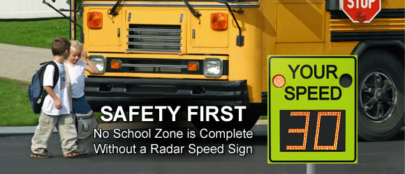 Flashing School Zone Sign